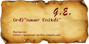 Grünauer Enikő névjegykártya